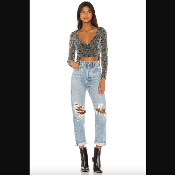 Superdown Syna Ruched Leopard Print Top Size XS - Picture 6 of 15